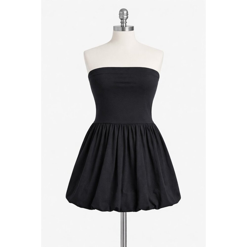 Fourteen‎ Twelve Black Strapless Bubble Hem Dress XL Stretch